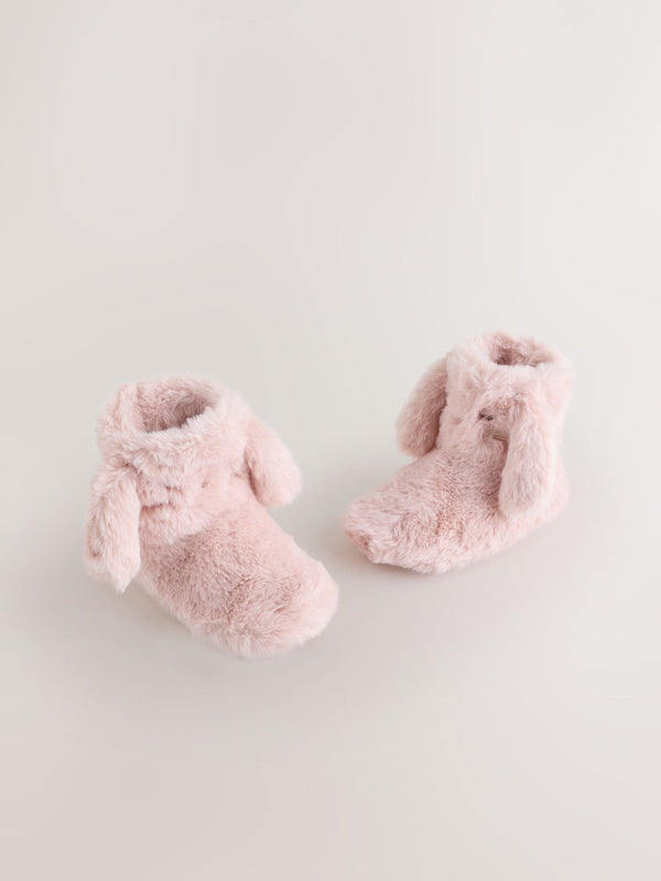 Pink Bunny Faux Fur Slipper Boots