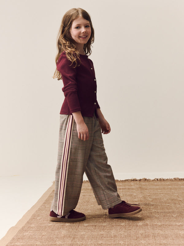 Pink Wide Leg Check Trousers (3-16yrs)