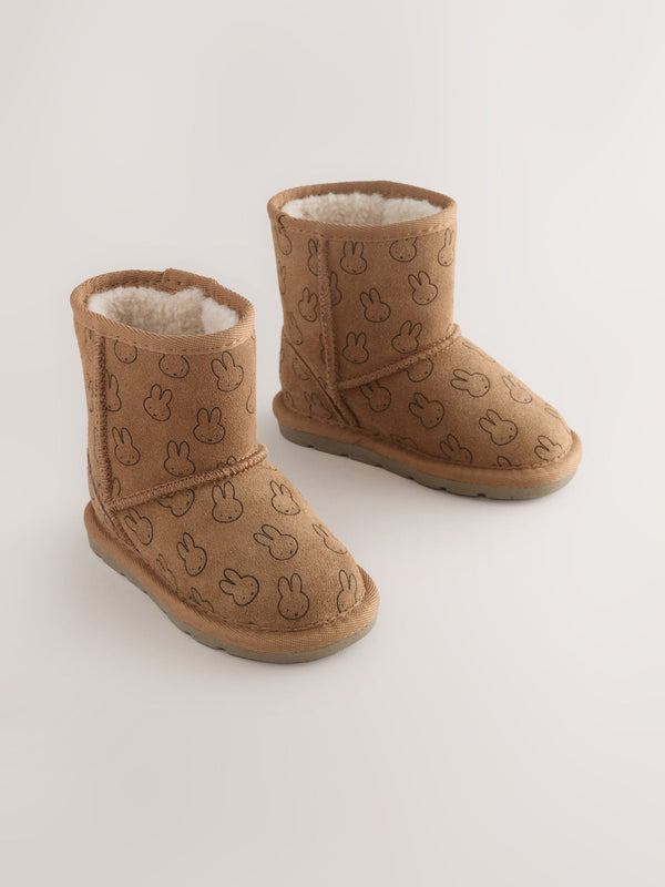 Tan Brown Miffy Tall Suede Pull-On Boots
