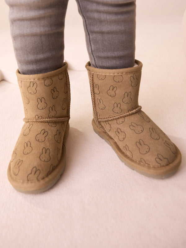 Tan Brown Miffy Tall Suede Pull-On Boots