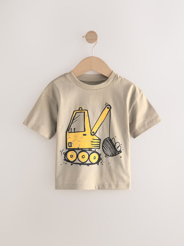 Yellow Digger 100% Cotton Short Sleeve Graphic T-Shirt (3mths-7yrs)