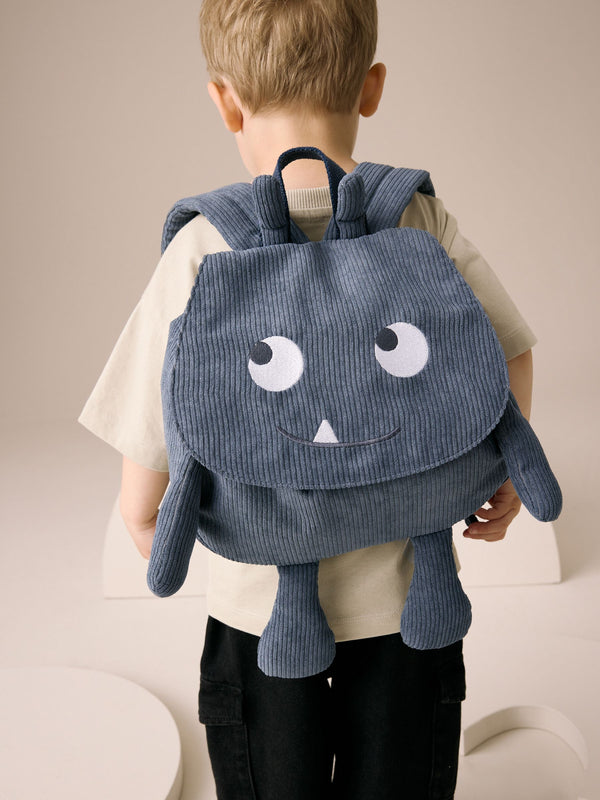 Blue Cord Monster Backpack