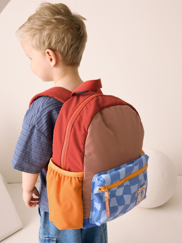 Colourblock Check Backpack