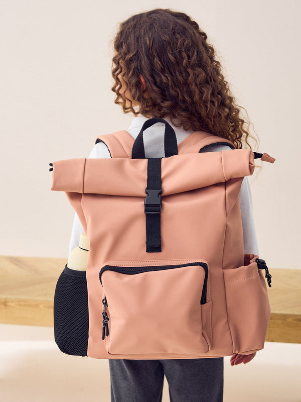 Pink Roll Top Backpack