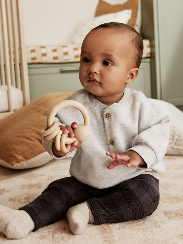 Grey Check Baby Sweatshirt and Trousers Set (0mths-2yrs)