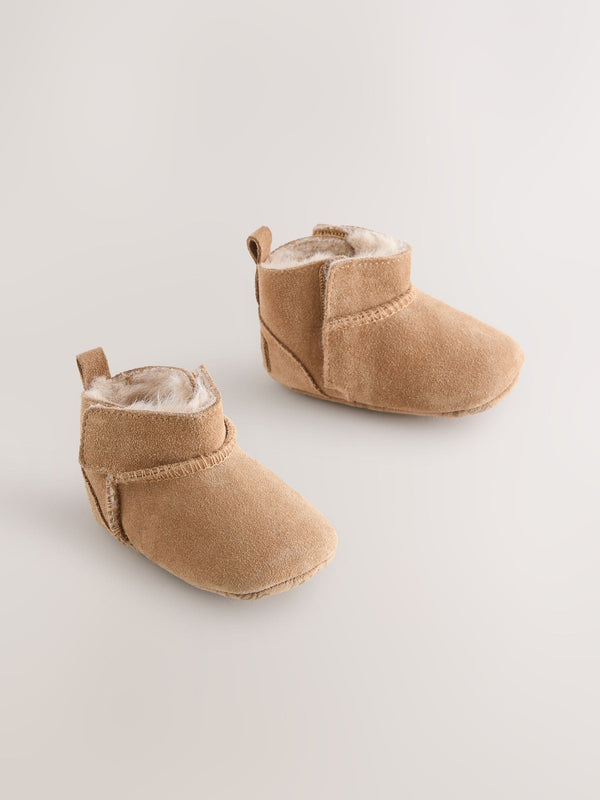 Tan Brown Suede Baby Pull-On Boots (0-24mths)