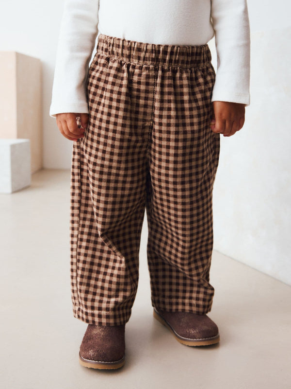 Brown Corduroy Gingham Trousers (3mths-7yrs)