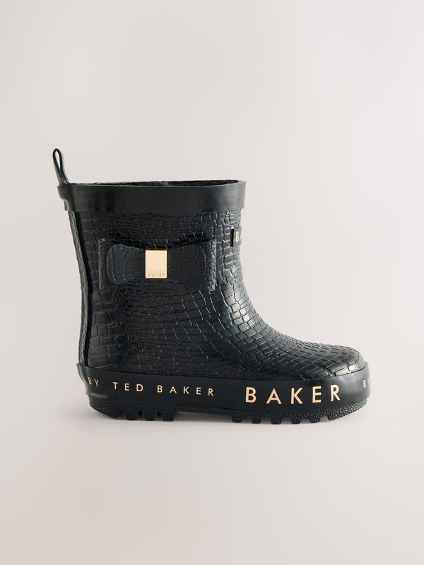 Baker by Ted Baker Girls Faux Fur Lined Welly Boots with Bow