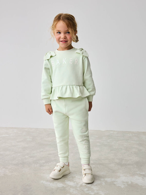 Baker by Ted Baker 2 Piece Satin Bow Sweat Top and Joggers Set