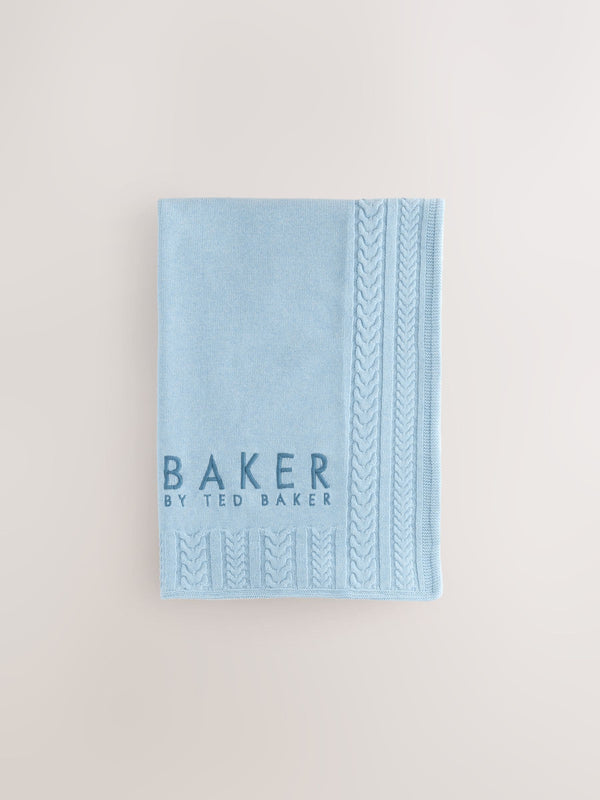 Baker by Ted Baker Baby Boys Blue Cable Knitted Blanket