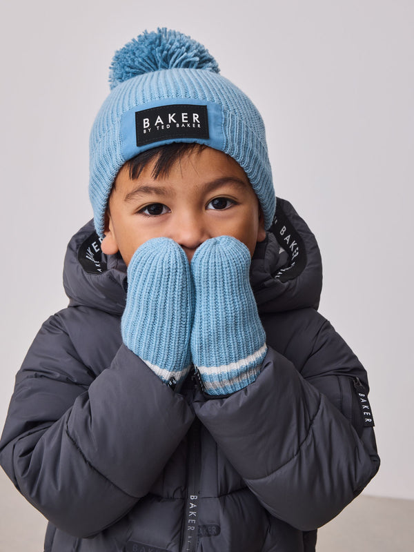 Baker by Ted Baker Boys Pom Beanie and Mittens Set