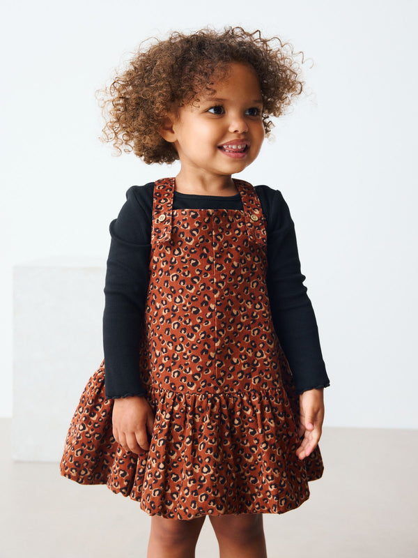 Animal Print Bubble Hem Pinafore Dress (3mths-8yrs)