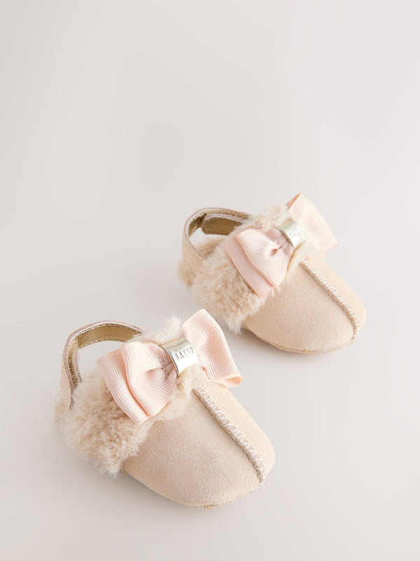 Baker by Ted Baker Baby Girls Faux Fur Trim Padders Mules