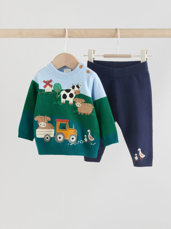 Bright Farm Baby Knitted Top and Leggings Set (0mths-2yrs)