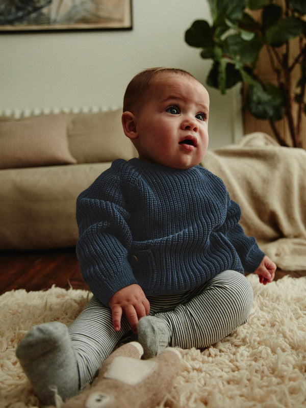 Blue Baby Knitted Jumper and Leggings Set (0mths-2yrs)