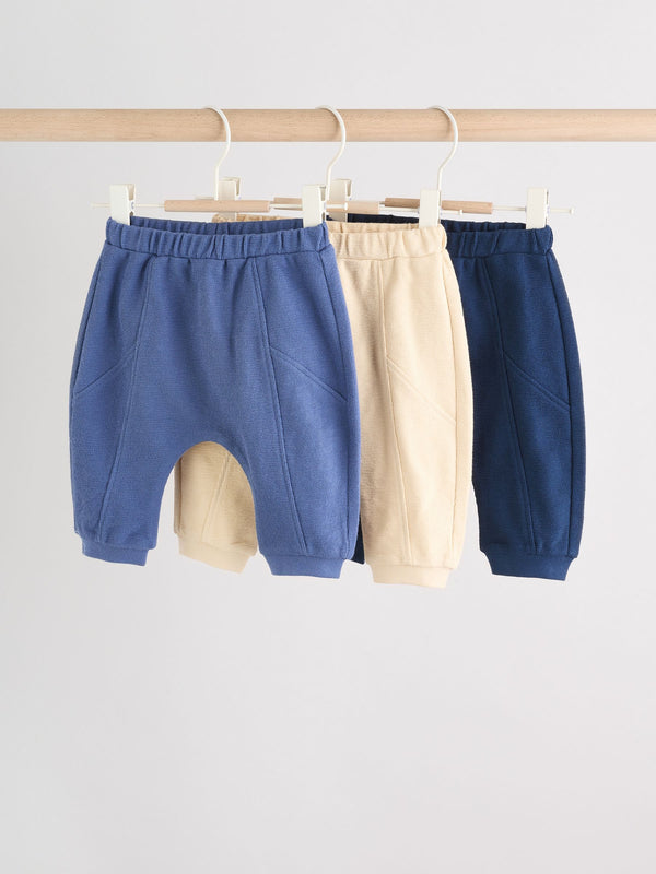 Blue/Neutral Joggers Baby 3 Pack (0mths-2yrs)