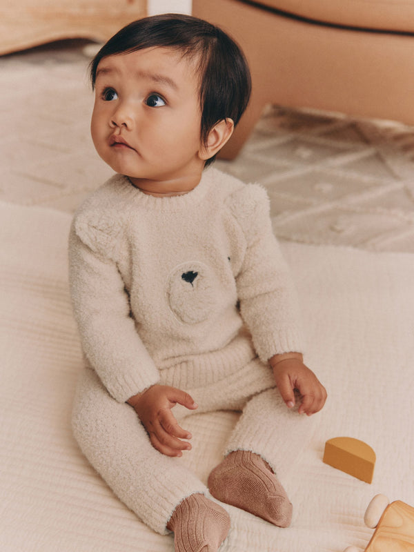 Neutral Bear Baby Knitted Top and Leggings Set (0mths-2yrs)