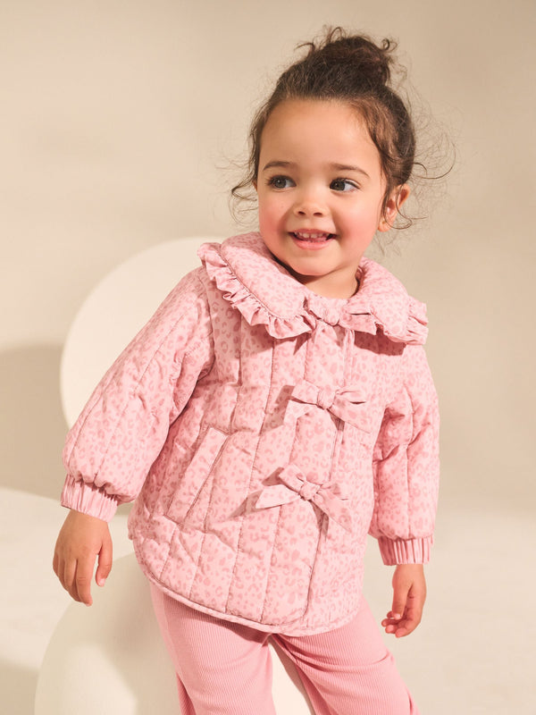 Pink Animal Shower Resistant Frill Collar Jacket (3mths-7yrs)
