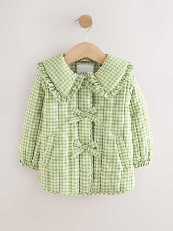 Green Check Shower Resistant Frill Collar Jacket (3mths-7yrs)