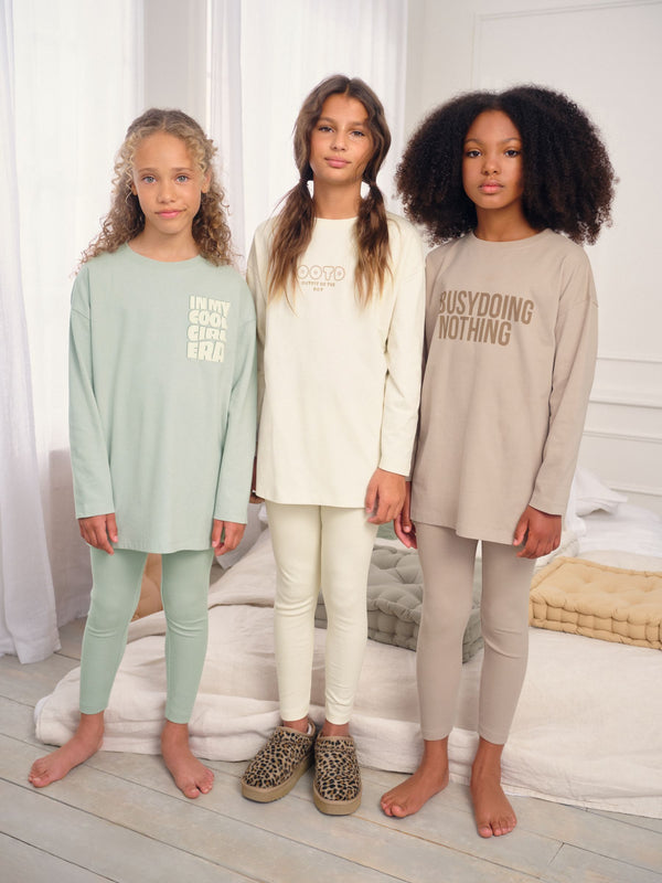 Neutral Slogan Legging Pyjamas 3 Pack (3-16yrs)