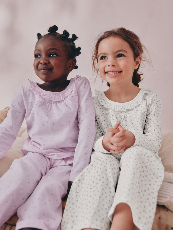 White/Purple Ditsy Floral Wide Leg Pyjamas 2 Pack (9mths-8yrs)