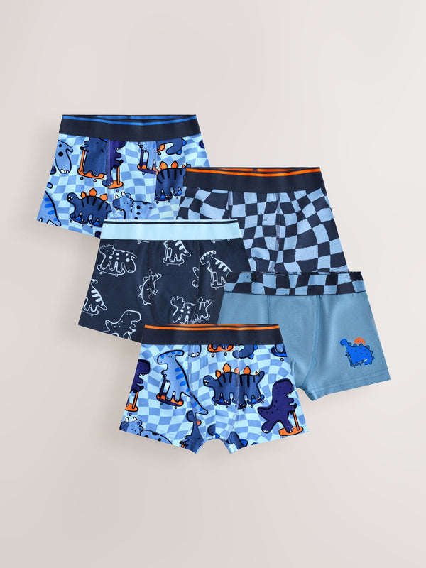Dino Checkerboard Pattern Trunks 5 Pack (1.5-16yrs)