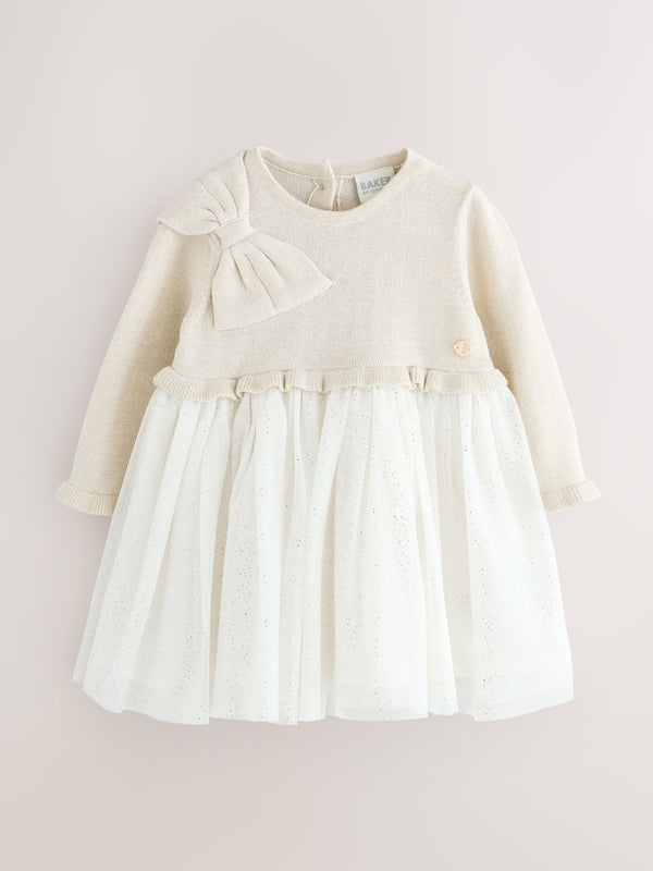 Baker by Ted Baker Knitted Glitter Mesh Mockable Dress