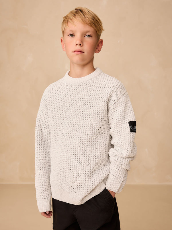 Light Grey Utility Knitted Crew Neck Jumper (3-16yrs)