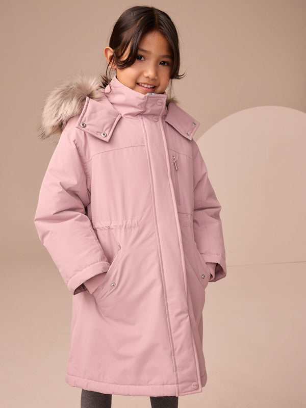 Pink Waterproof Wadded Coat (3-16yrs)