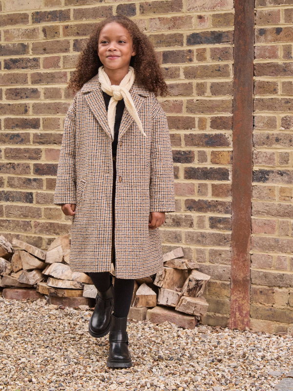 Brown Relaxed Fit Over Coat With Wool (3-16yrs)
