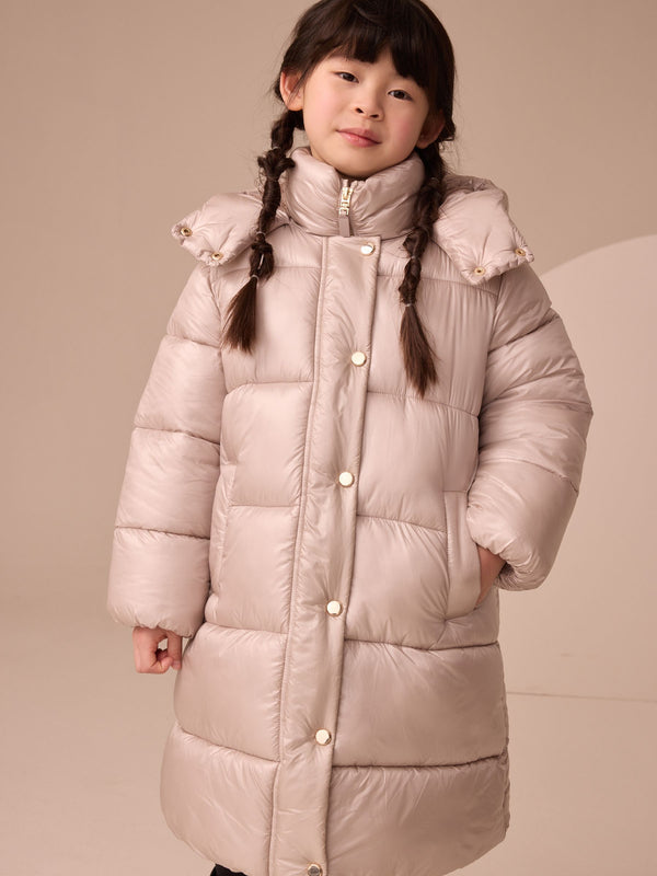 Champagne Gold Shower Resistant Two Tone Padded Coat (3-16yrs)