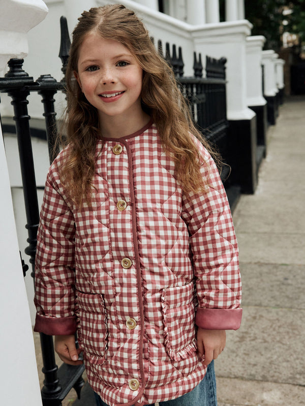 Check Shower Resistant Quilted Jacket (3-16yrs)