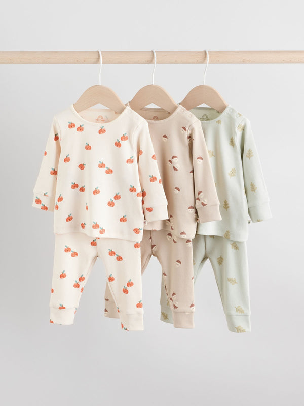 Green/Neutral Autumnal Print Top and Leggings Baby 6 Piece Set (0mths-2yrs)