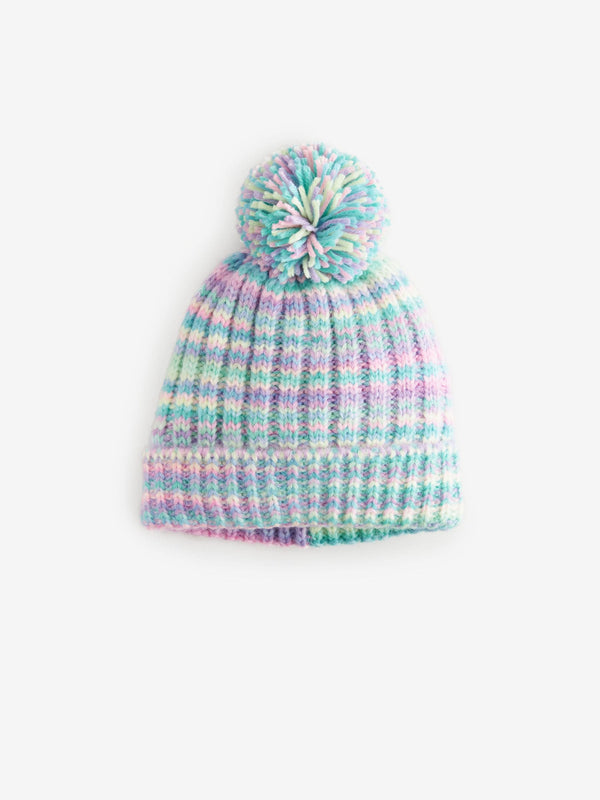 Blue/Green Ombre Pom Beanie Hat (3-16yrs)