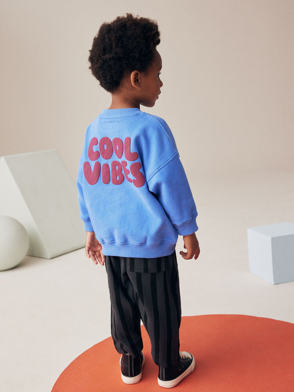 Blue/Grey Single Sweatshirt And Stripe Joggers Set (3mths-7yrs)