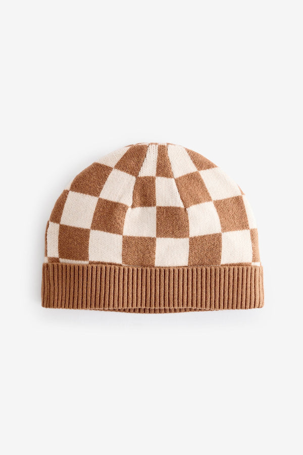 Rust Brown Knitted Baby Beanie Hat (0mths-2yrs)