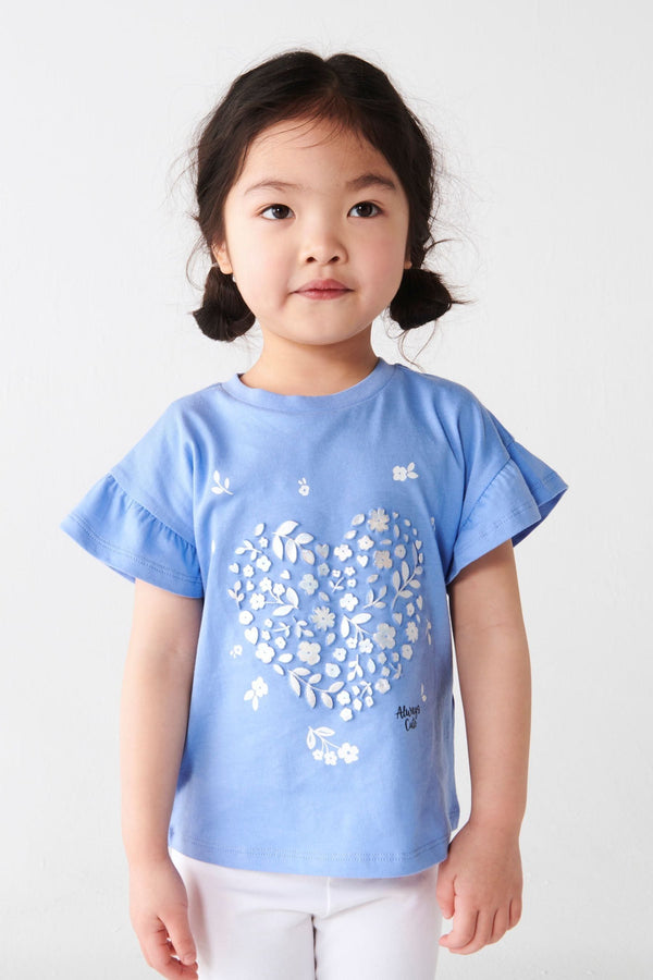 River Island Mini Girls Heart Embossed T-Shirt