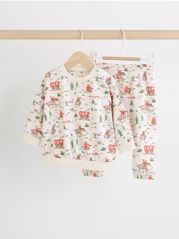 Cath Kidston Ecru Cowboy Baby Sweatshirt and Joggers Set