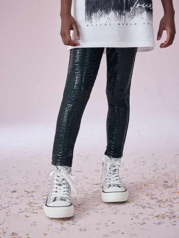 Black Sequin Leggings (3-16yrs)