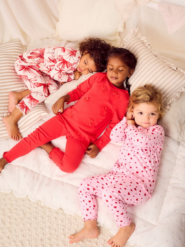 Red Bow/ Heart Snuggle Pyjamas 3 Pack (9mths-16yrs)