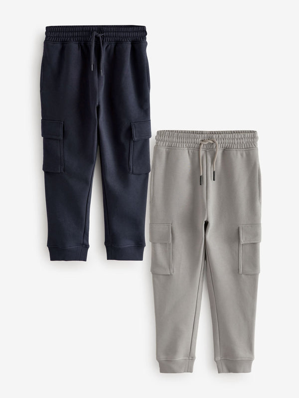 Navy/Grey Slim Fit Cargo Joggers 2 Pack (3-16yrs)