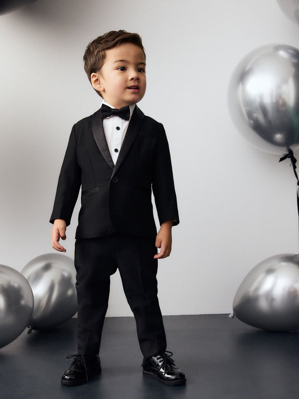 Black Blazer, Shirt, Trousers And Bow Tie Set (3mths-9yrs)