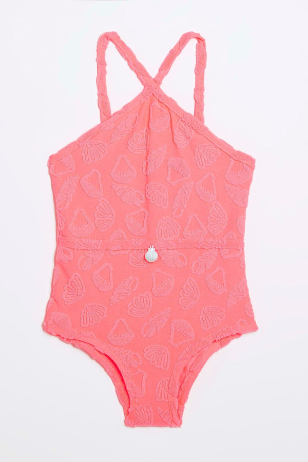 River Island Girls Towelling Halter Swimsuit