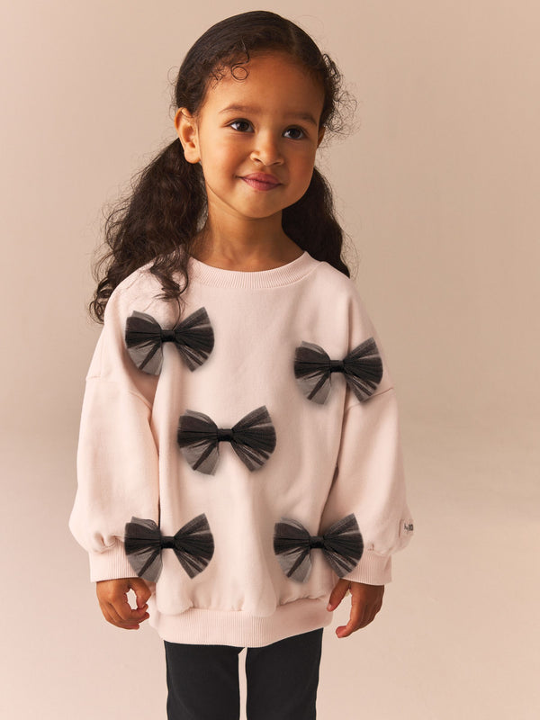 Cream Bow Sweatshirt And Flare Set (3mths-7yrs)