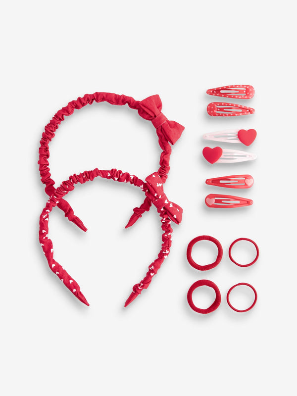 Red Back to School Hair Set