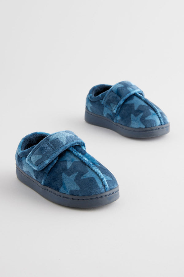 Navy Touch Fastening Cupsole Slippers