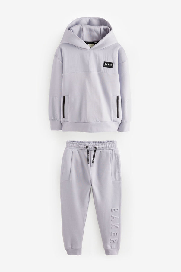 Baker by Ted Baker Lilac Panelled Hoodie and Embossed Joggers Set