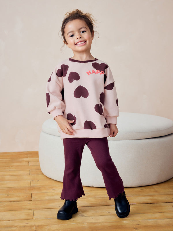 Plum Purple Sweatshirt and Flare Leggings Set (3mths-7yrs)