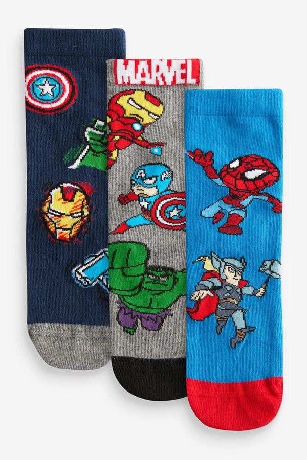 Marvel Avengers Superhero License Cotton Rich Socks 3 Pack