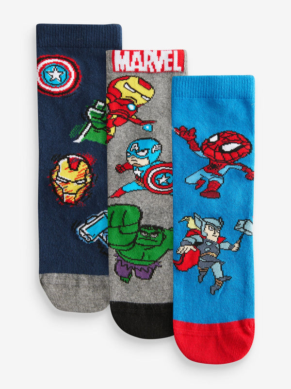 Marvel Avengers Superhero License Cotton Rich Socks 3 Pack